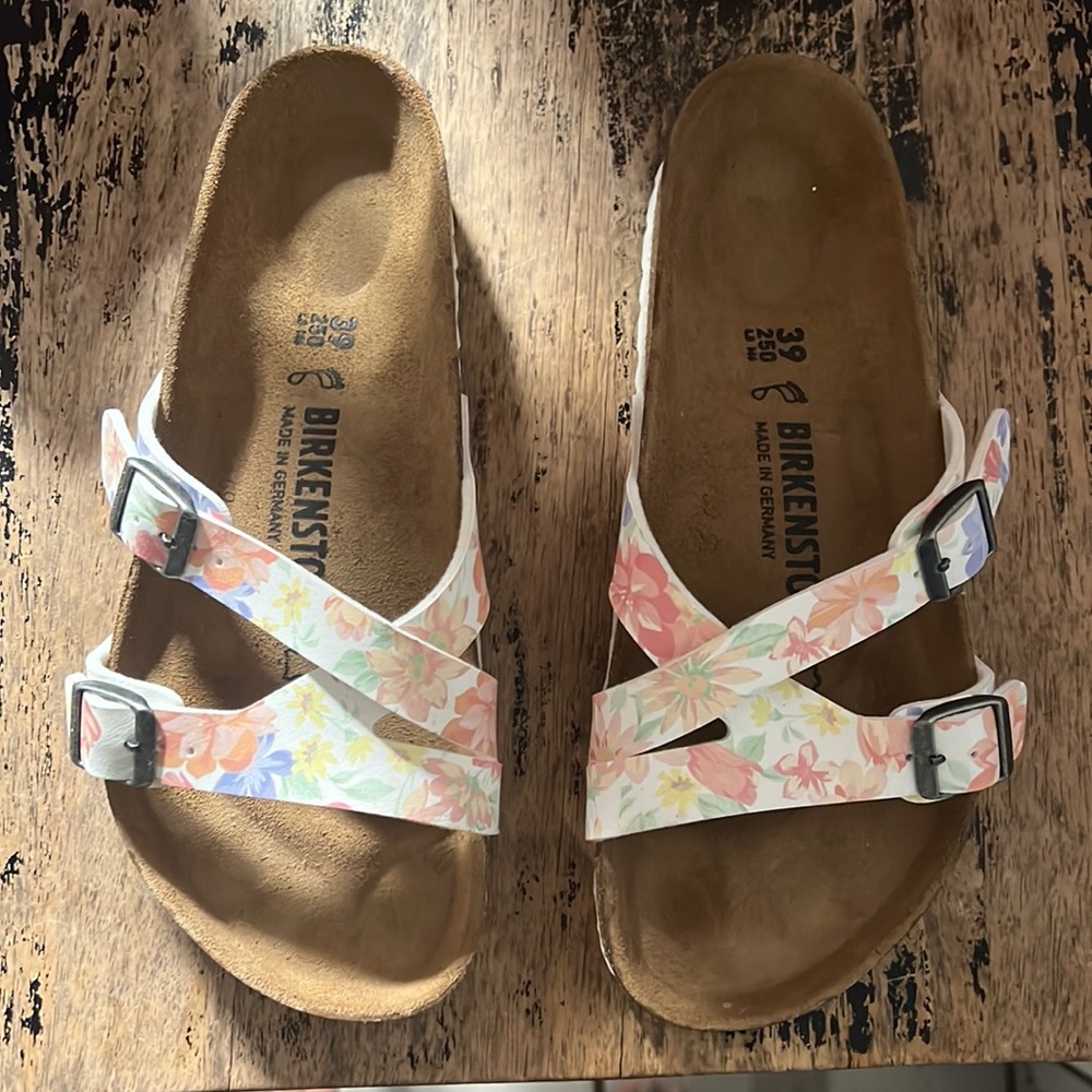 Floral Birkenstocks - never worn
